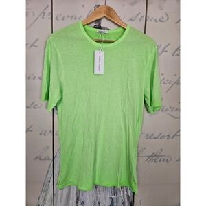 Cotton Citizen Mens Neon Lime Green Slub Cotton Crew Neck T-Shirt Size M‎ NEW